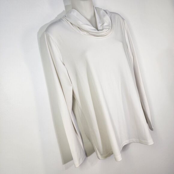 Susan Graver Top Women's Small Modern Essentials Liquid Knit Cowl Ivory A615668 - Picture 4 of 8